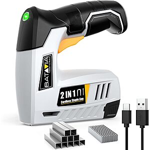 BATAVIA 2-in-1 Cordless Electric Staple Gun & Brad Nailer Kit w/ 2000-Piece Nails & Staples $23.99 + Free Shipping w/ Prime or on $35+