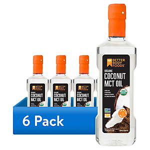 6-Pack 16.9-Oz BetterBody Foods Organic Concentrated Coconut MCT Oil $41.01 ($6.84 each)  + Free Shipping