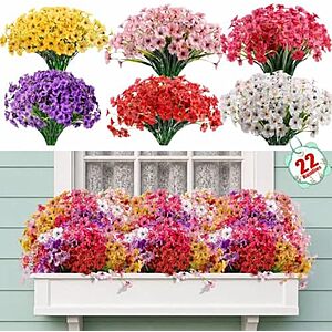 $8.99* | 22-Pack Powbrace Artificial Silk Flowers for Outdoor & Indoor Decoration (Multi-Color) at Amazon