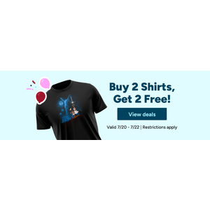Buy 2 Shirts and get 2 more free at Woot!