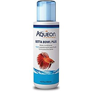 [NEW, SnS] $2.59 | Aqueon Betta Bowl Plus Water Conditioner Neutralizes Chlorine and Ammonia for Betta Fish Tanks - 4 Ounces at Amazon