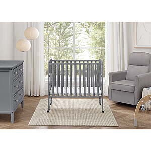 Delta Children Lee Portable Folding Mini Crib w/ 1.5" Mattress (Grey) $59.40 + Free Shipping