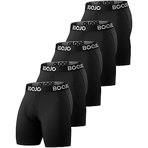 5-Pack BOOJO Men's Compression Shorts: Black $13.49, Multi $14.99 + Free Shipping w/ Prime or on $35+
