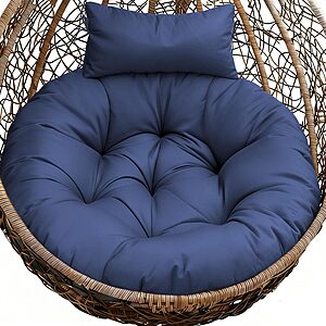 Outdoor Round Egg Chair Cushion Replacement, Waterproof 45" L x 45" W Thicken Hanging Swing Egg Chair Cushions $38.69
