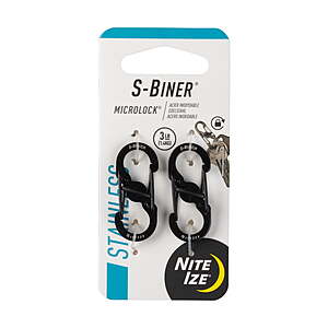 2-Pack Nite Ize S-Biner MicroLock Stainless Steel Carabiner (Black) $1.03 + Free S&H w/ Walmart+ or on $35+