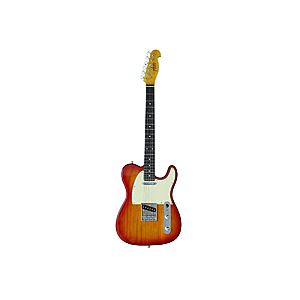 Indio by Monoprice Retro DLX Plus Solid Ash Electric Guitar with Gig Bag, Cherry Red Burst - $109.99 FS