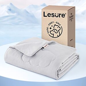 LE SURE Premium Large Q-MAX >0.4 Cooling Pet Blanket/Mat for Dogs & Cats (40x50, Light Grey) $14.84 & More + Free Shipping w/ Prime or on $35+