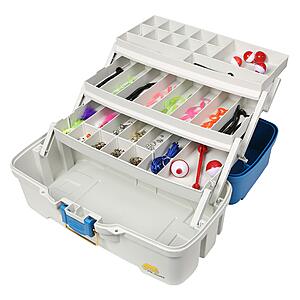 $11.54: Plano Ready-Set-Fish 3-Tray Tackle Box with Tackle, Aqua Blue/Tan, One Size at Amazon