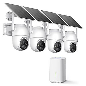 4-Pack ELYSOO Wireless Outdoor Solar Security Cameras w/ PIR Motion Detection $140 + Free S/H