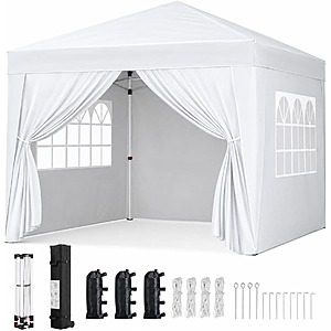 Yaheetech 10x10 Pop-Up Canopy Tent w/ 4 Sidewalls & Roller Bag (Various Colors) $90 + Free Shipping
