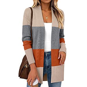 Zeagoo Cardigan Sweaters for Women Open Front Cardigans Long Sleeve Sweater $14.99