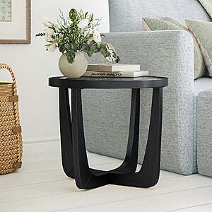 Beautiful Glass Rattan End Table, Black $46.83 + Free S&H at Walmart