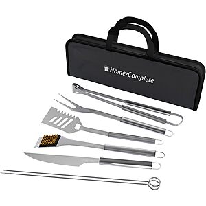 Home-Complete 7-Piece Stainless Steel BBQ Grill Tool Set w/ Case $14.90 + Free Shipping w/ Prime or on $35+