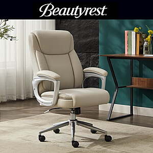Beautyrest Beyla Ergonomic Manager Office Chair w/ Padded Armrest (Ivory) $88.20 + Free Shipping w/ Walmart+ or on $35+