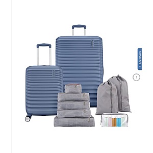 American Tourister Upturn 10-piece Luggage Set $144.99 Blue,Black, Green , Silver free shipping Costco.com