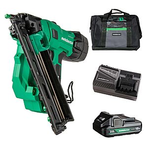 Metabo HPT 18V MultiVolt Brushless Pro 15-GA Angled Finish Nailer Kit NT1865DAA