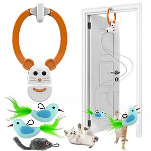 INKZOO Interactive Rechargeable Flying Bird Cat Wand Toy w/ Clamp Mount & 3 Attachments $11.67 + Free Shipping w/ Prime or on $35+