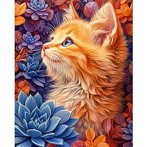 16x20 Arttoplus Cat Paint by Numbers Kit for Adults w/ Canvas, Brushes & Acrylic Paint $4.49 + Free Shipping w/ Prime or on $35+