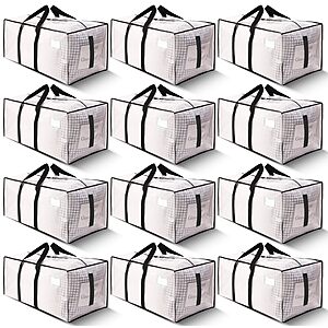 12-Pack 24-Gal. HOMESURE Heavy Duty Moving Bags w/ Zipper & Handles $27.99 + Free Shipping w/ Prime or on $35+