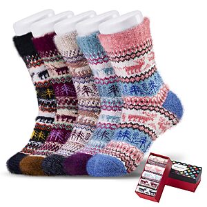 5-Pairs SISOSOCK Women's Fuzzy Cozy Socks (various) $6.96 + Free Shipping w/ Prime or on $35+