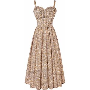Scarlet Darkness Women's Floral Corset Milkmaid Long Dress w/ Pockets (Various) from $13.46 + Free Shipping w/ Prime or on $35+