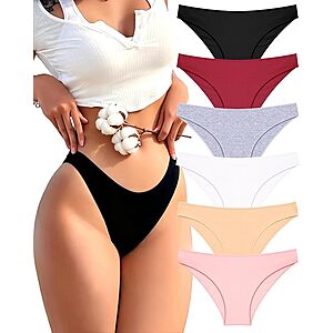 6-Pack FINETOO Women's Cotton Spandex Low Rise Bikini Underwear (Medium) $7.18 ($1.19 each) + Free Shipping w/ Prime or on $35+