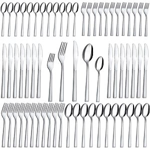60-Pc hunnycook Stainless Steel Silverware Set (Service for 12) $20.49 + Free Shipping w/ Prime or on $35+