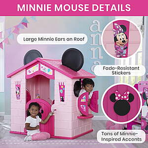 Disney Minnie Mouse Plastic Indoor,Outdoor Playhouse with Easy Assembly $89.94