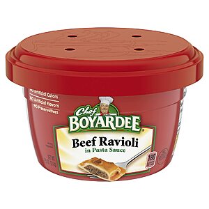 $8.40 S&S CLIP Q Chef Boyardee Beef Ravioli in Pasta Sauce, Microwave Food, 7.5 OZ Microwaveable Bowl (12 Bowls)  AMZ