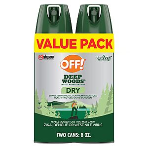 [S&S]2 Pack 4 Oz OFF! Deep Woods Insect Repellent Spray $5.62 + Free S&H w/ Prime or $35+