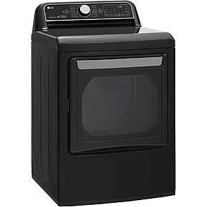 LG - 7.3 Cu. Ft. Smart Electric Dryer with Steam and Sensor Dry - Black Steel $599.99