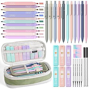 Nicpro Aesthetic School Supplies Stationary Set with Pen Case, 39 PCS Green $17.49