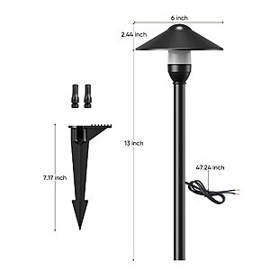 PARTPHONER Low Voltage Landscape Lighting 1-Pack, Aluminum 12V Pathway Lights with G4 Bulbs $14.99