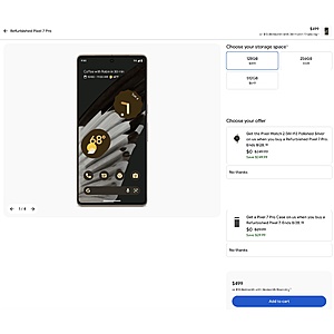Free Pixel Watch 2 and Case with Certified Refurbished Pixel 7Pro $499