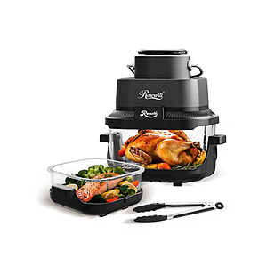 8-in-1 Rosewill Portable Glass Air Fryer w/ 5.5QT & 1.6QT Glass Pot, Lid, & Tongs (Black) $79.99 + Free Shipping