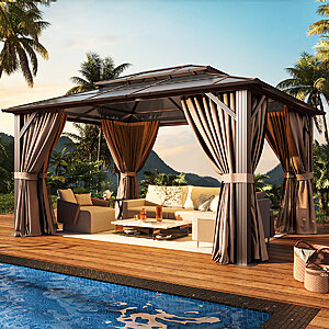 12' x 10' JolyDale Outdoor Patio Gazebo w/ Hardtop Double Roof $405 + Free S&H