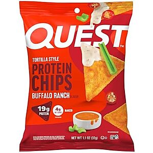 [SnS, AC] $18.57* | 12-Pack 1.1-Oz Quest Tortilla Style Protein Chips (Buffalo Ranch) at Amazon