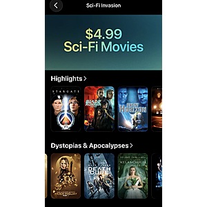 AppleTv $4.99 SC-Fi Movies + Fandango At Home Fandom Fest $5 + more