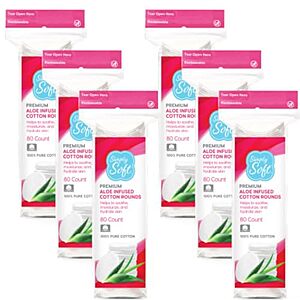 [NEW, AC] $7.99 | 6-Pack 80-Count Medline Simply Soft Aloe Infused Premium Cotton Rounds at Amazon