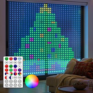 6.6' x 6.6' Brightown 400 RGBIC LED Smart Curtain Fairy Lights w/ Remote $13.00 + Free Shipping w/ Prime or on $35+