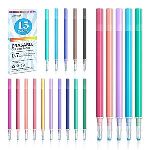 Vanstek 22 Assorted Colors Erasable Pen Refills $5.39 @Amazon