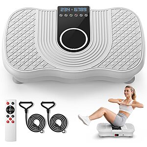 Vibration Plate Exercise Machine w/ 250 Levels, 5 Resistance Bands & LED Screen $54.99 + Free Shipping