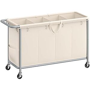 $45.99* | SONGMICS Laundry Basket with Wheels, 4-Section Rolling Laundry Hamper at Amazon