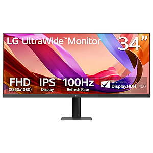 $169 FS Sams Plus (live at 9P ET for Plus, 12a for all) LG 34" UltraWide IPS FHD, 2560x1080, 100Hz, DisplayHDR 400, sRGB 99%, Computer Monitor