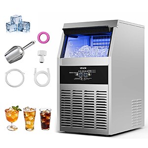 VEVOR Commercial Ice Maker Machine, 130 lbs/24h with 30 lbs Storage Capacity $221.62