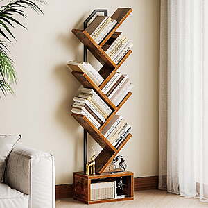 6-Tier 43.3" Casacomoda Steel and Wood Tree Bookshelf (Vintage) $19.99 + Free S&H w/ Walmart+ or on $35+