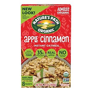 [NEW, SnS] $11.39 | 6-Pack 14-Oz Nature's Path Organic Apple Cinnamon Instant Oatmeal at Amazon ($1.90 each)