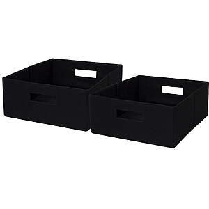 2 Pack Better Homes & Gardens Half-Size Fabric Storage Bin (Black) $5.18 + Free S&H w/ Walmart+ or $35+