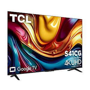 TCL 55" Class S41CG Series 4K UHD LED Smart Google TV (Limited Edition) - Dolby Vision HDR & Dolby Atmos, Voice Remote $198