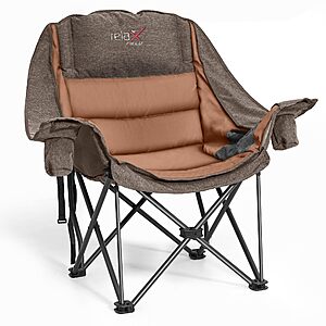 Oversized Camping Chair, Camp Chairs with Side Pocket 500LBS,Coffee $54.99